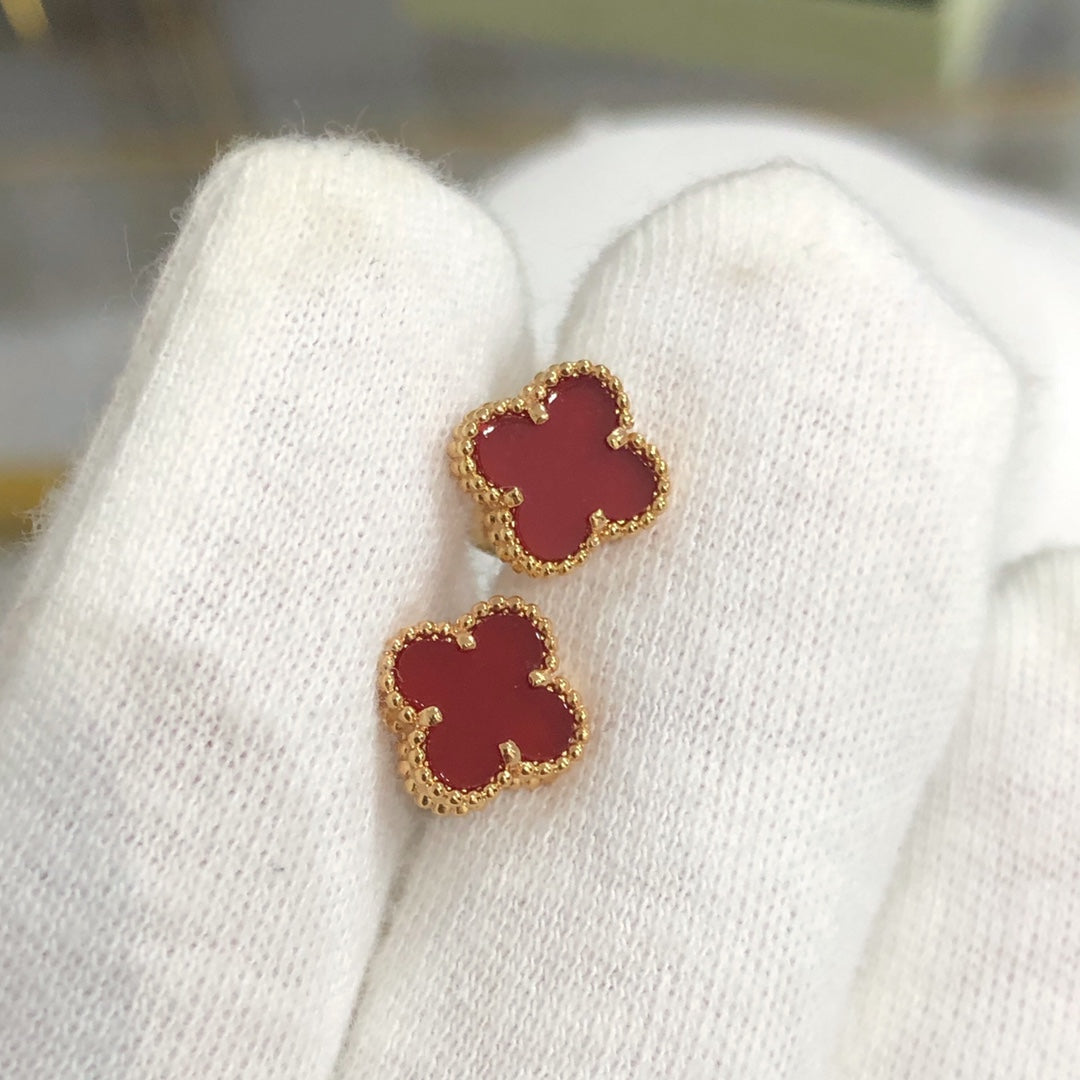 [BIJOUX]Boucles d'oreilles mini en or avec trèfle