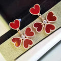 [Topon]SWEET CLOVER CARNELIAN EARRINGS