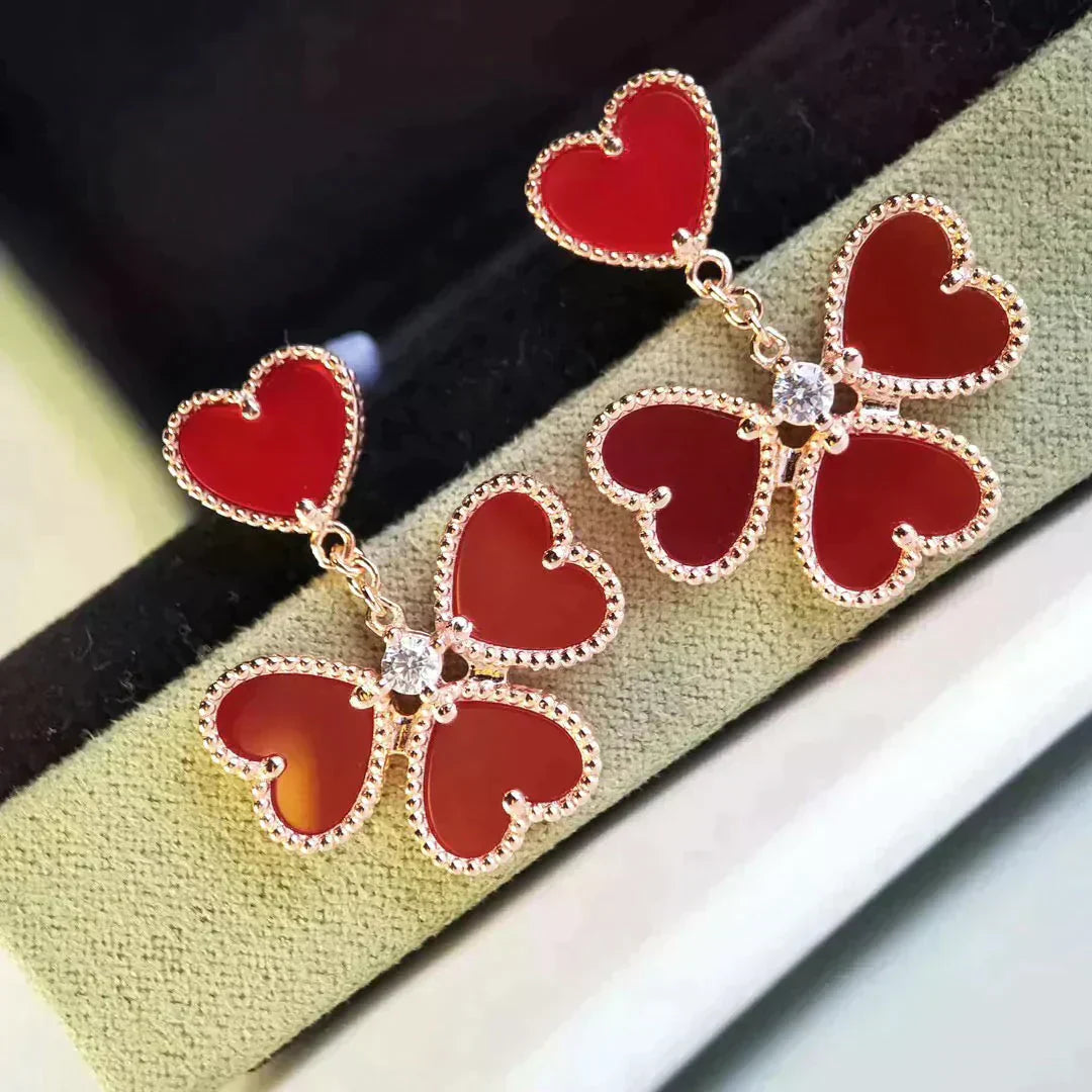 [BIJOUX]SWEET CLOVER CARNELIAN EARRINGS