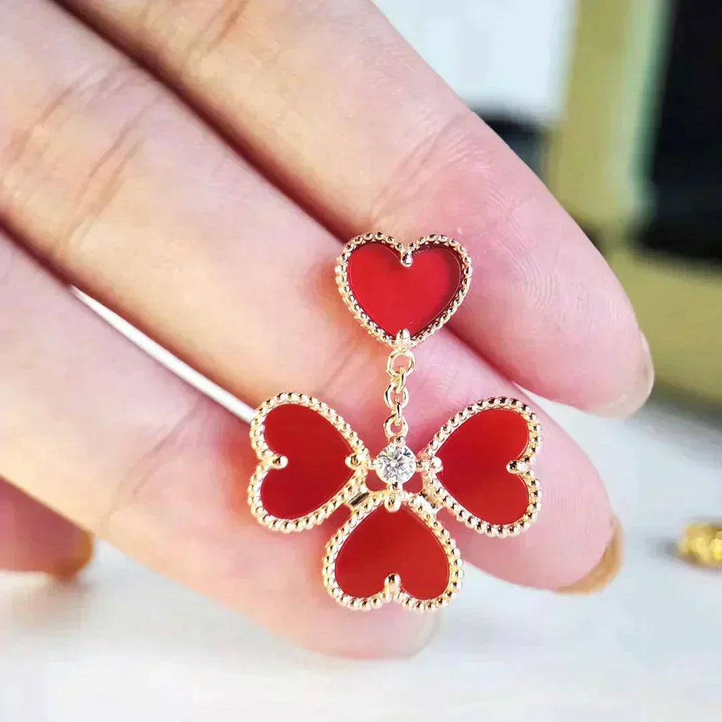 [BIJOUX]SWEET CLOVER CARNELIAN EARRINGS