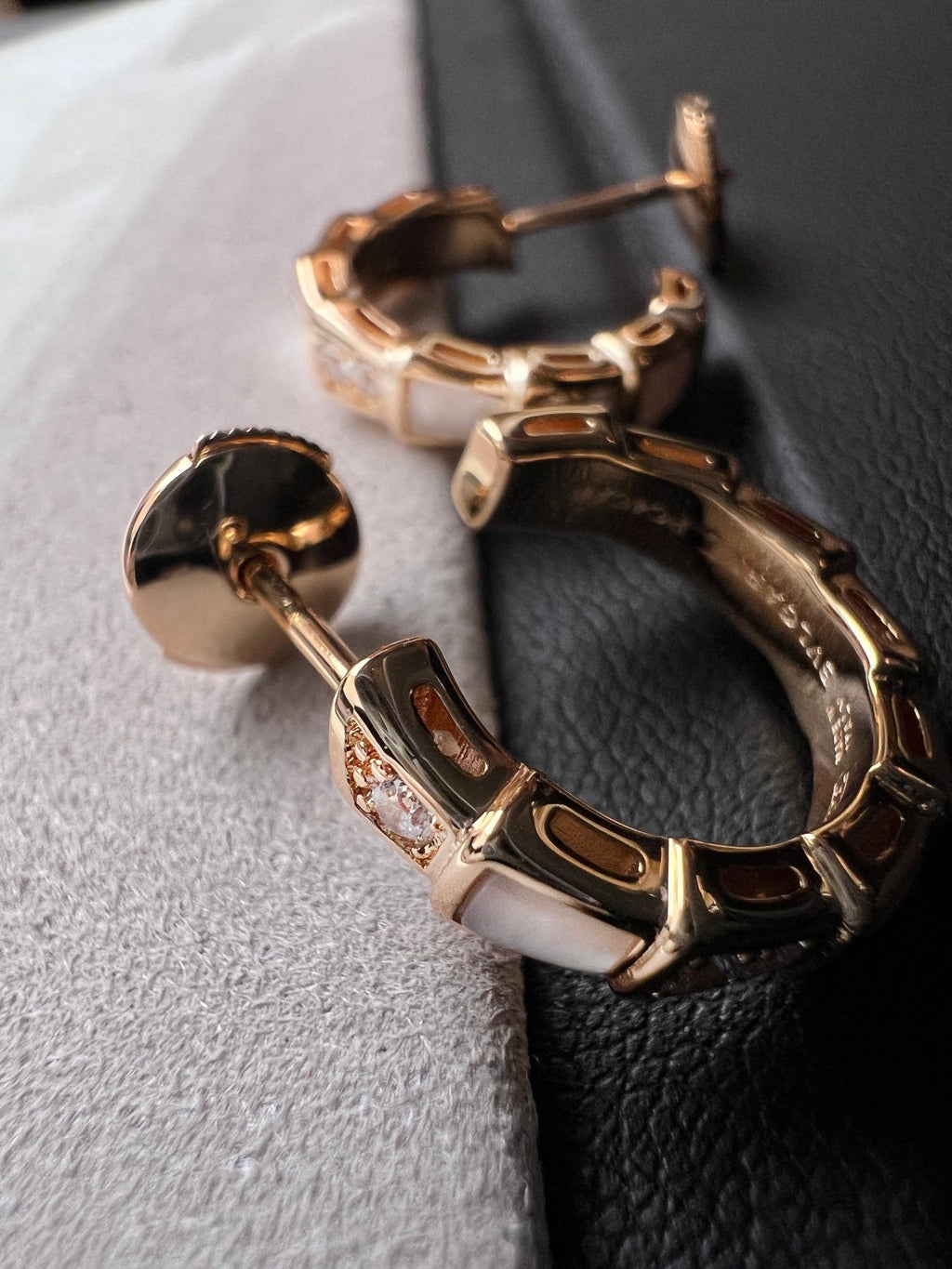 [BIJOUX]SERPENTI MOP PINK GOLD EARRINGS