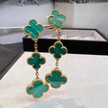 [Topon]CLOVER MALACHITE 3 MOTIFS GOLD