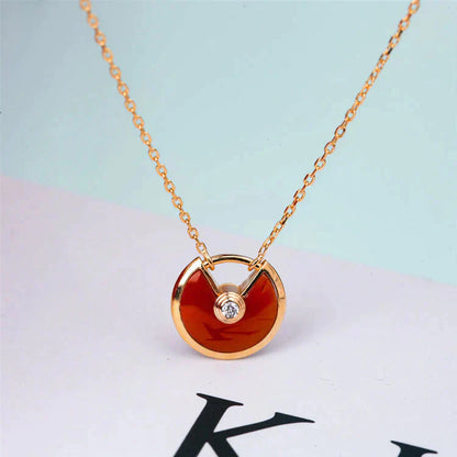 [BIJOUX]AMULETTE GOLD CARNELIAN ONYX NECKLACE
