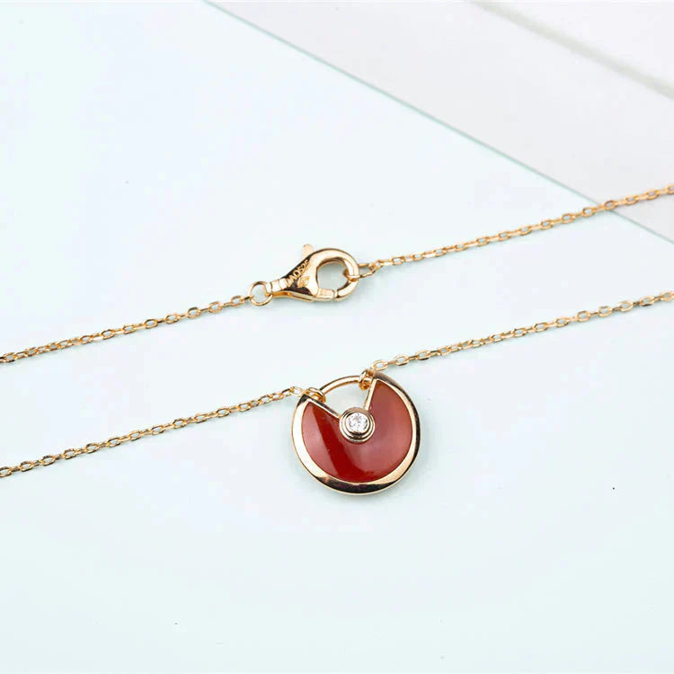 [BIJOUX]AMULETTE GOLD CARNELIAN ONYX NECKLACE