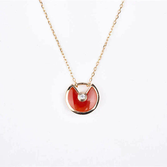 [BIJOUX]AMULETTE GOLD CARNELIAN ONYX NECKLACE