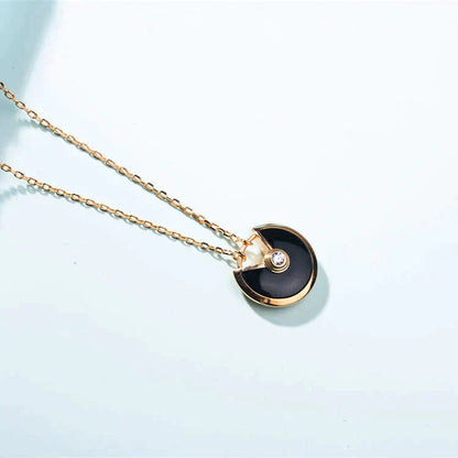 [BIJOUX]AMULETTE GOLD CARNELIAN ONYX NECKLACE