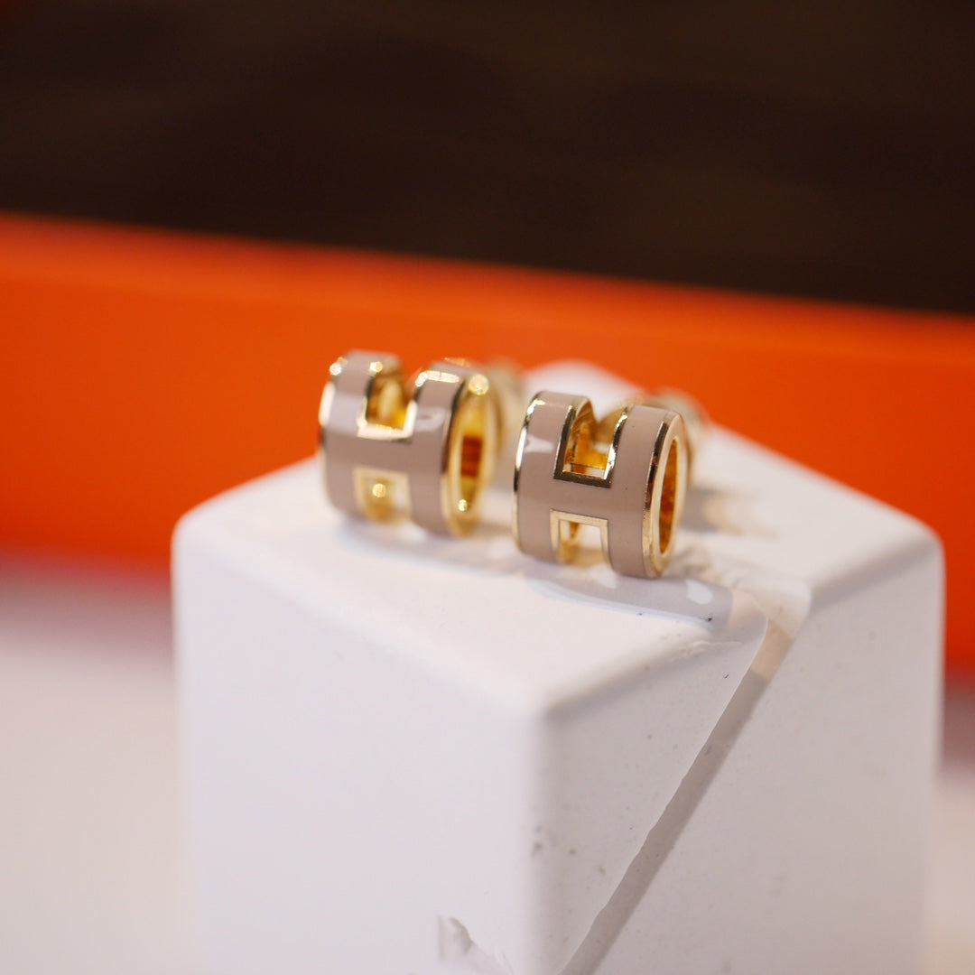 [BIJOUX]Boucles d'oreilles MINI POP H OR GRIS