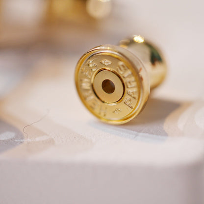 [BIJOUX]MINI POP H GOLD EARRINGS GREY