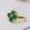 [Topon]CLOVER MALACHITE RING GOLD DIAMOND