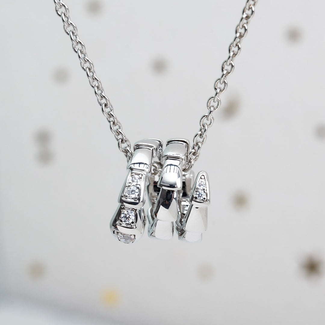 [BIJOUX]SERPENTI SILVER NECKLACE DIAMOND