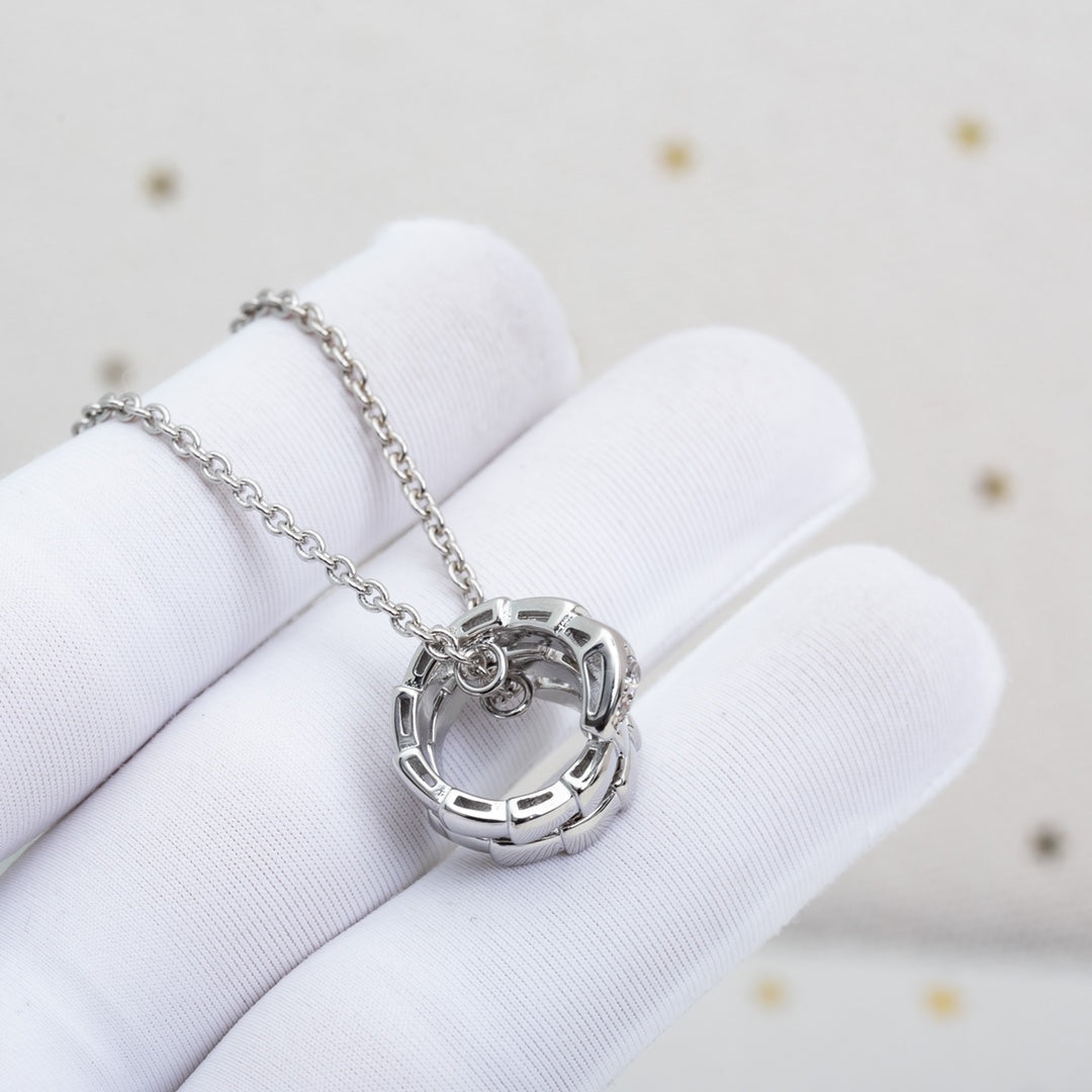 [BIJOUX]SERPENTI SILVER NECKLACE DIAMOND