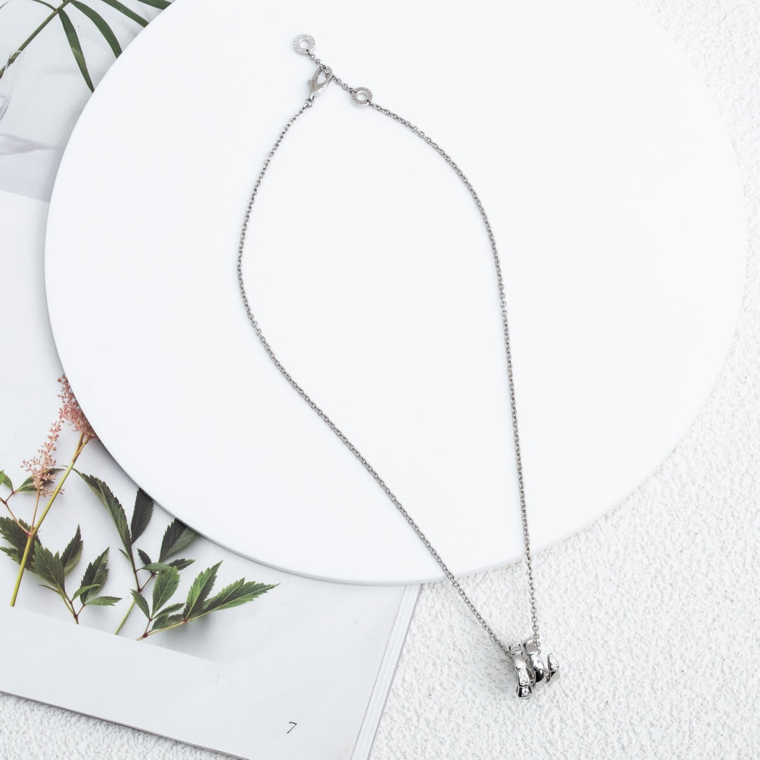 [BIJOUX]SERPENTI SILVER NECKLACE DIAMOND