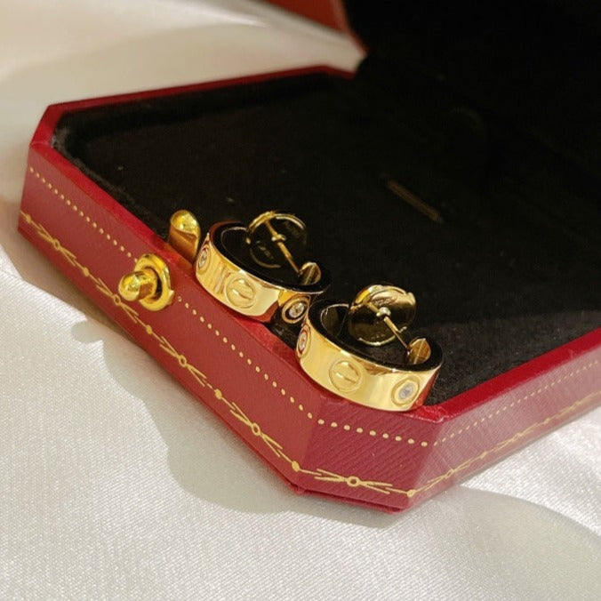 [BIJOUX]LOVE EARRINGS 5.7MM 2 DIAMONDS