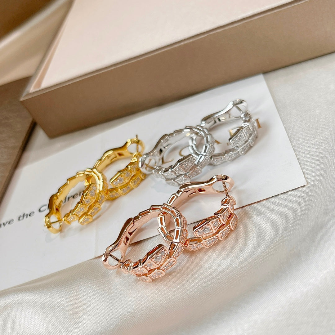 [BIJOUX]BOUCLES D'OREILLES SERPENTI DIAMANT