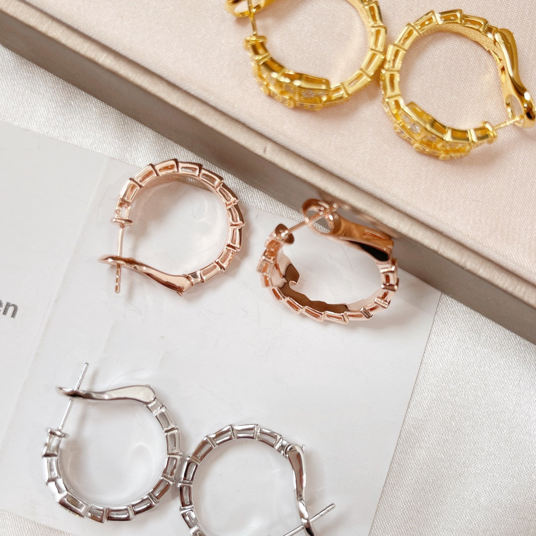 [BIJOUX]BOUCLES D'OREILLES SERPENTI DIAMANT