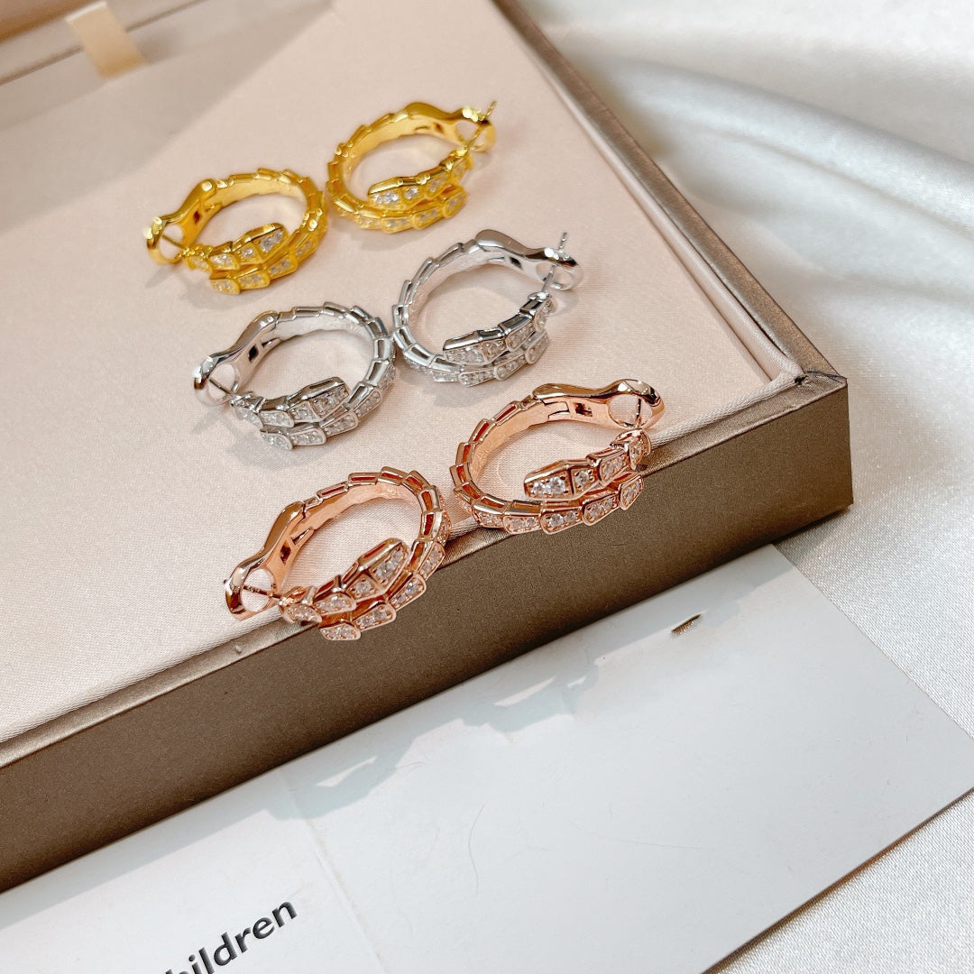 [BIJOUX]BOUCLES D'OREILLES SERPENTI DIAMANT