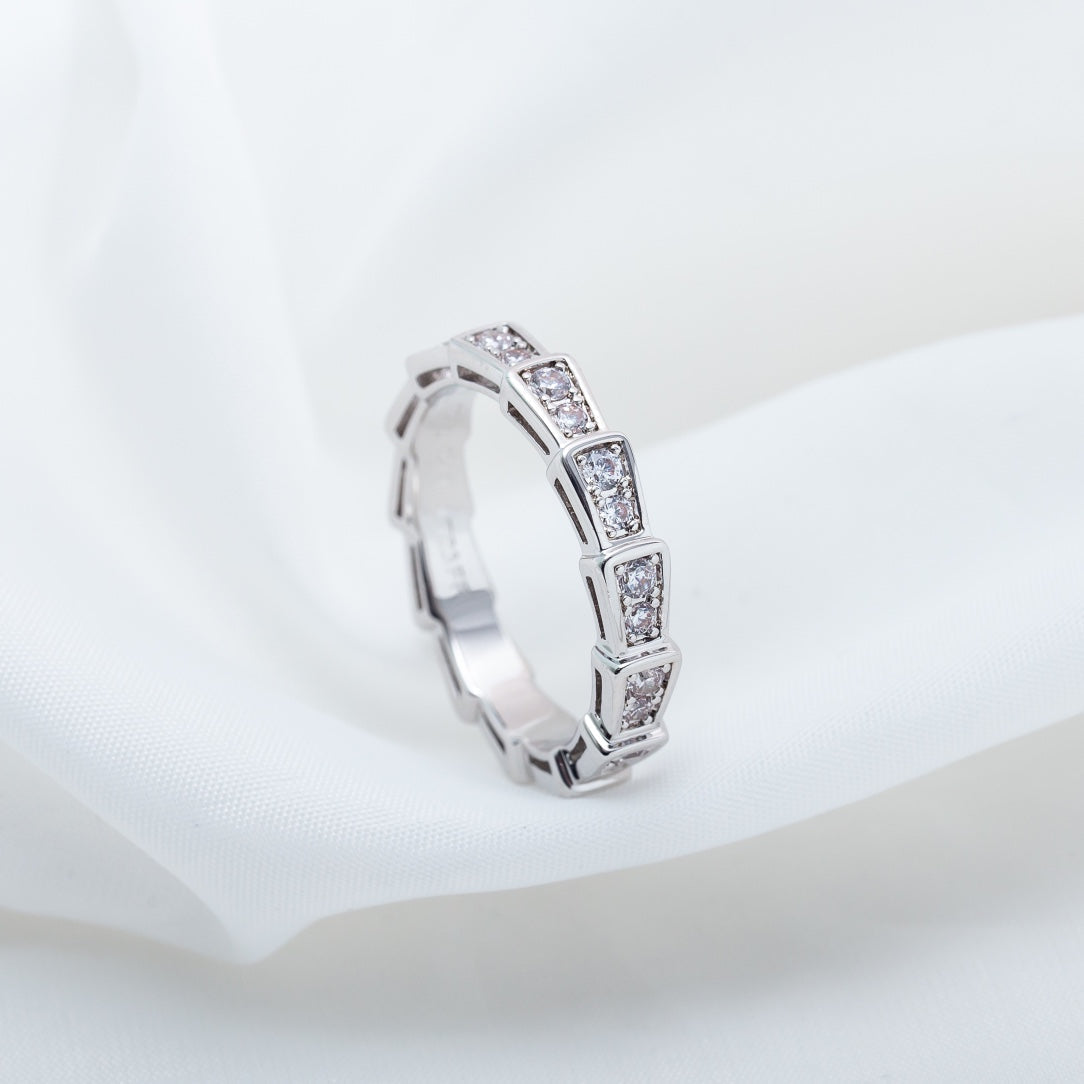 [BIJOUX]SERPENTI RING SILVER DIAMOND PAVED 3MM