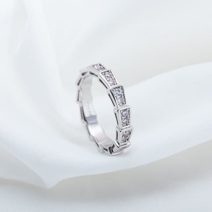 [BIJOUX]SERPENTI RING SILVER DIAMOND PAVED 3MM