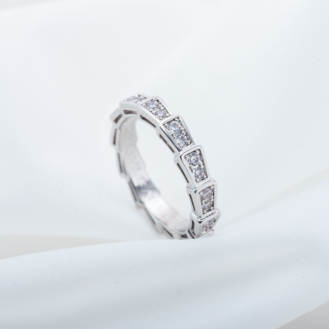 [BIJOUX]SERPENTI RING SILVER DIAMOND PAVED 3MM