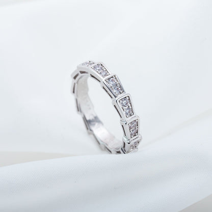 [BIJOUX]SERPENTI RING SILVER DIAMOND PAVED 3MM