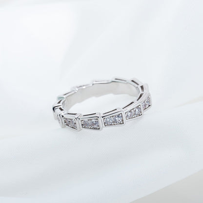 [BIJOUX]SERPENTI RING SILVER DIAMOND PAVED 3MM