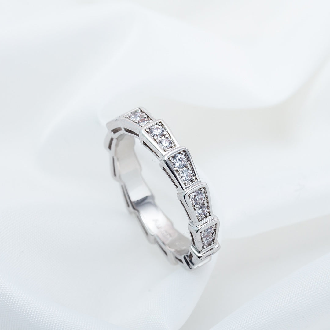 [BIJOUX]BAGUE SERPENTI ARGENT PAVÉ DIAMANTS 3MM