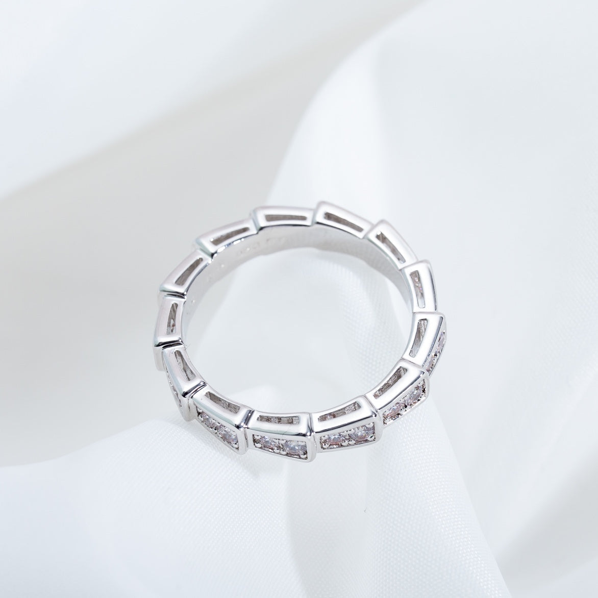 [BIJOUX]SERPENTI RING SILVER DIAMOND PAVED 3MM