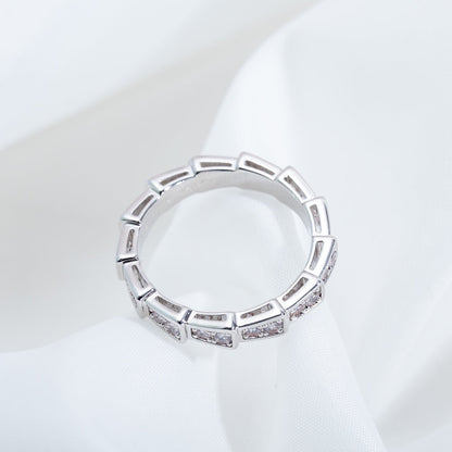 [BIJOUX]SERPENTI RING SILVER DIAMOND PAVED 3MM