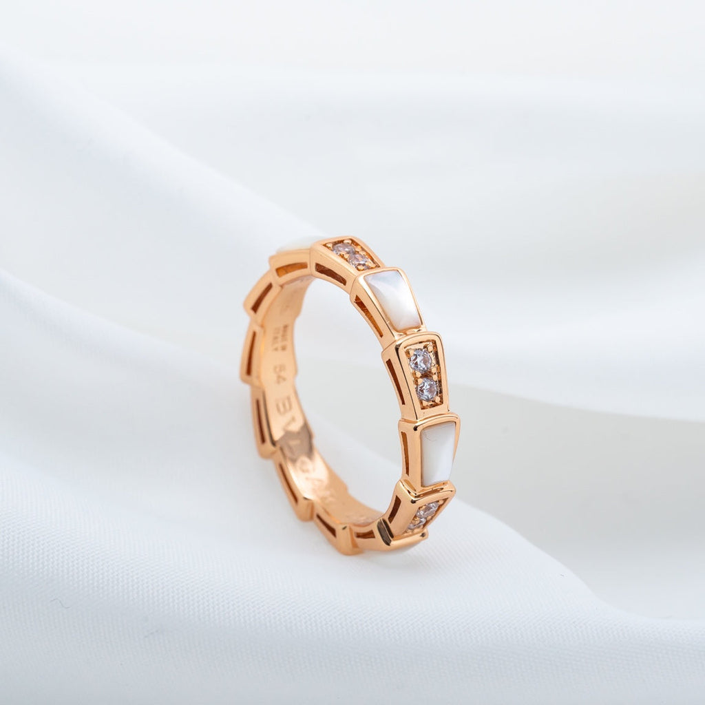 [BIJOUX]BAGUE SERPENTI OR ROSE DIAMANT NACRE 3MM