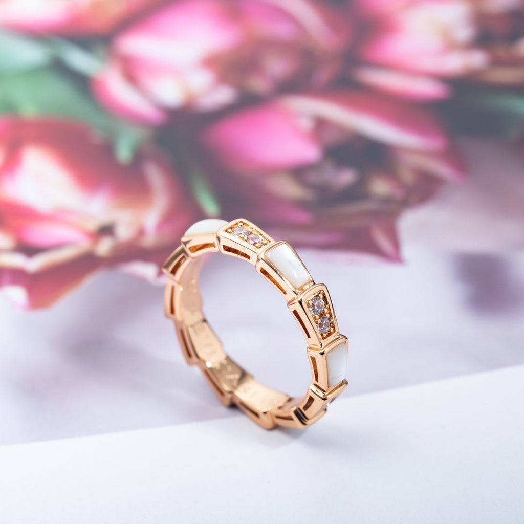 [BIJOUX]BAGUE SERPENTI OR ROSE DIAMANT NACRE 3MM