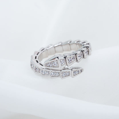 [BIJOUX]SERPENTI RING SILVER DIAMOND PAVED 4MM