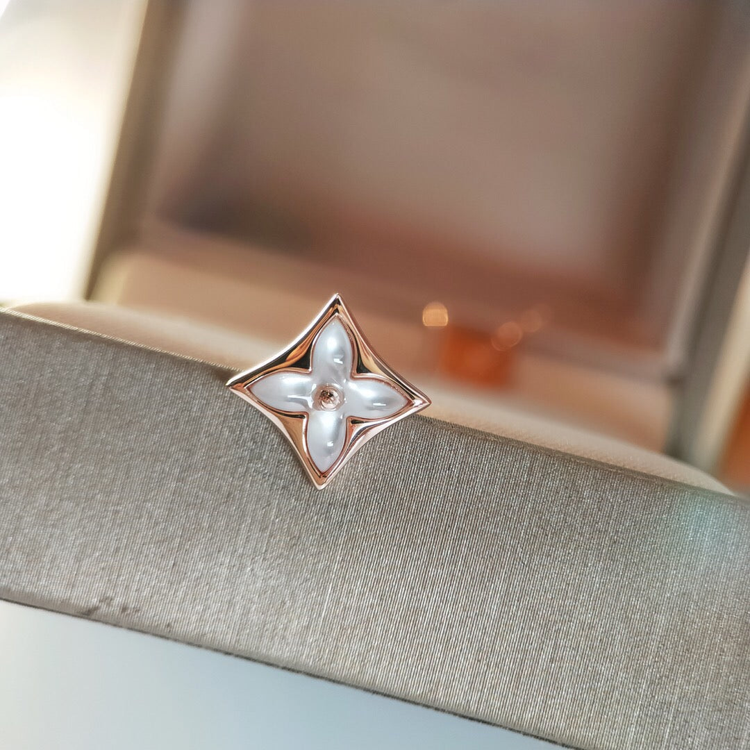 [BIJOUX]STAR MOP PINK GOLD EARRINGS