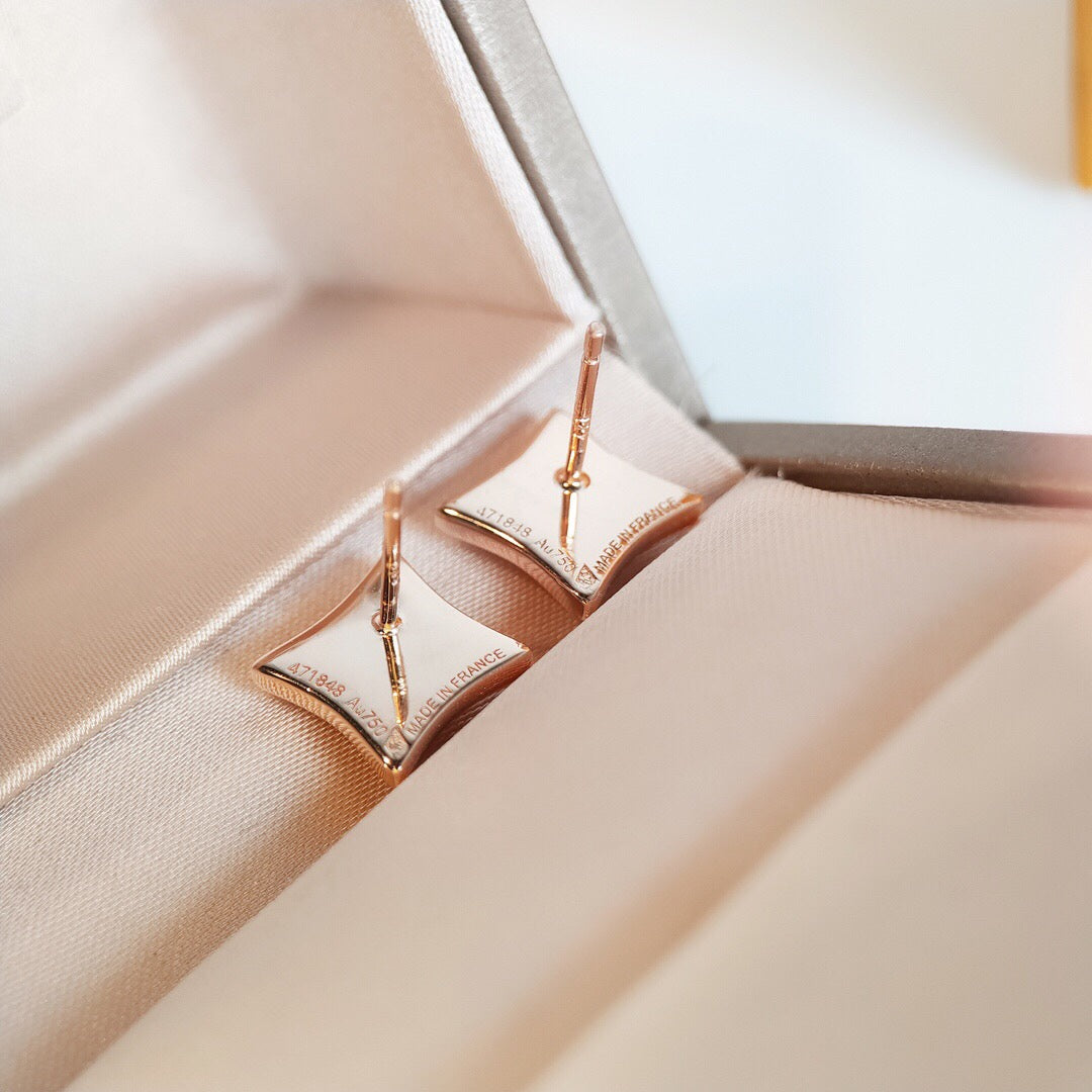[BIJOUX]STAR MOP PINK GOLD EARRINGS