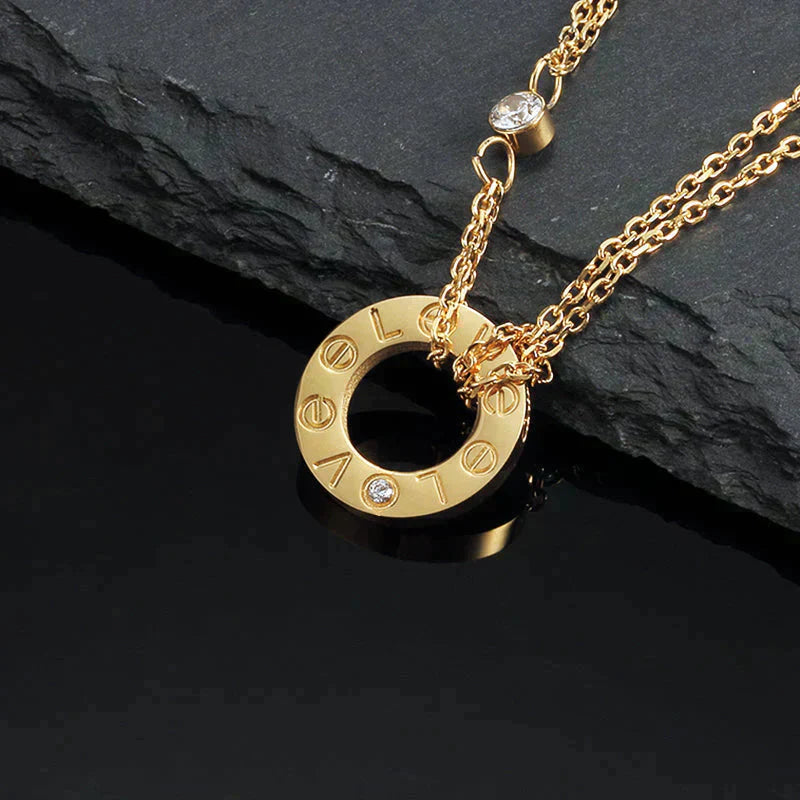 [BIJOUX]LOVE NECKLACE 16MM 2 DIAMONDS