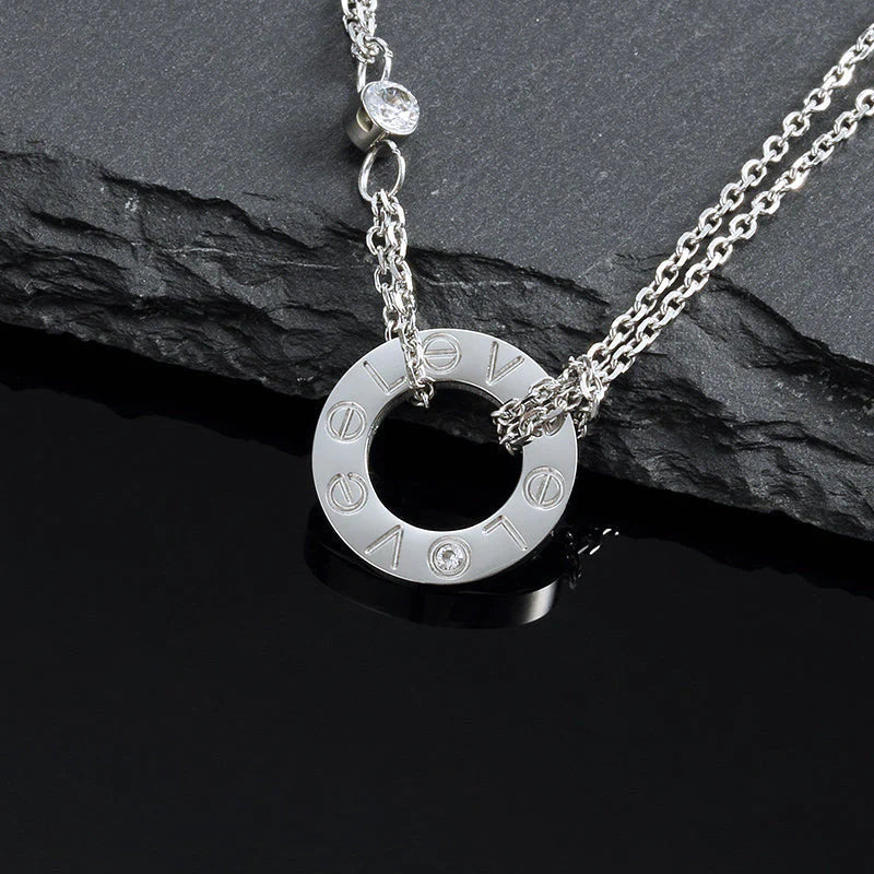 [BIJOUX]LOVE NECKLACE 16MM 2 DIAMONDS