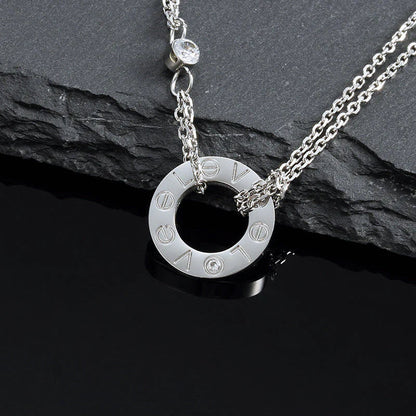 [BIJOUX]LOVE NECKLACE 16MM 2 DIAMONDS