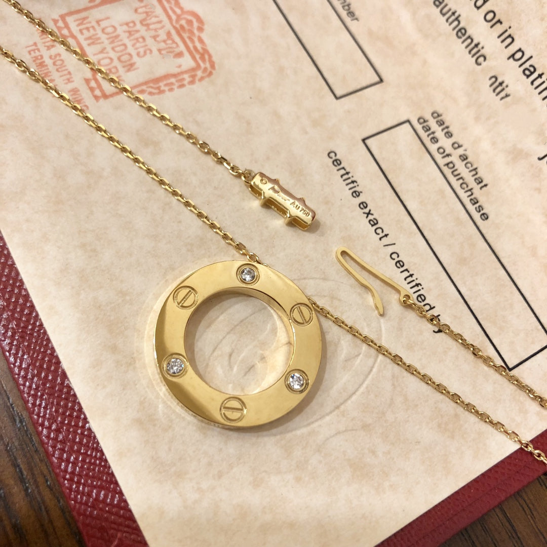 [BIJOUX]LOVE NECKLACE 16MM 3 DIAMONDS