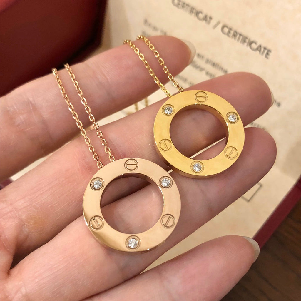 [BIJOUX]LOVE NECKLACE 16MM 3 DIAMONDS