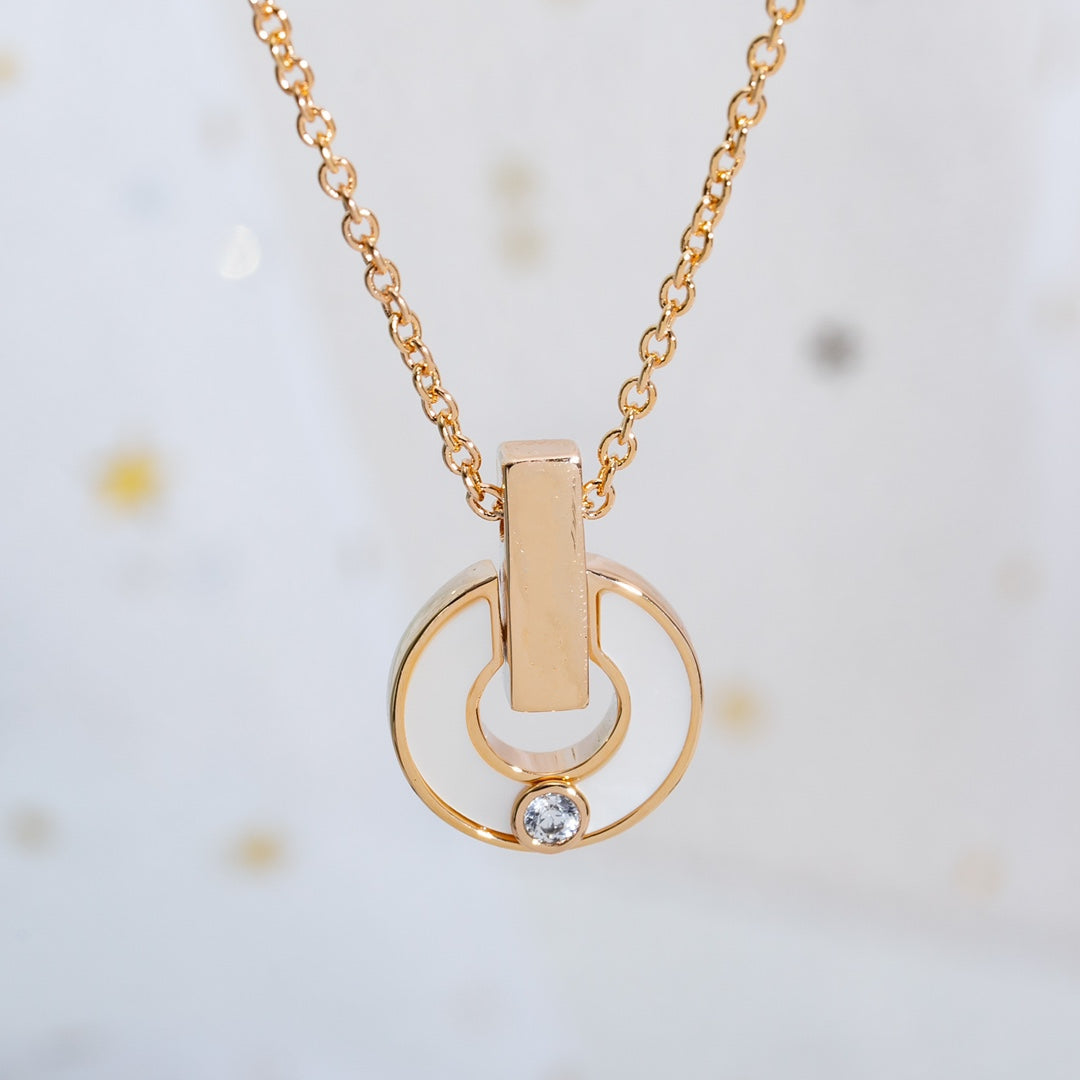[BIJOUX]GARI NECKLACE PINK GOLD MOP