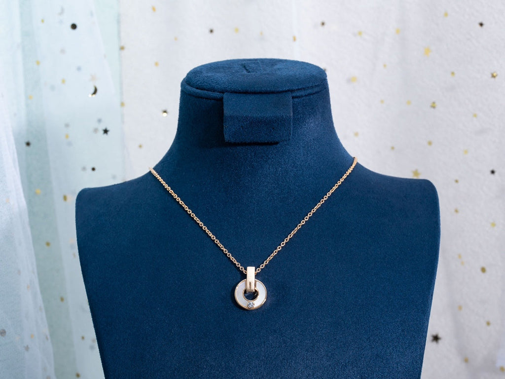 [BIJOUX]GARI NECKLACE PINK GOLD MOP