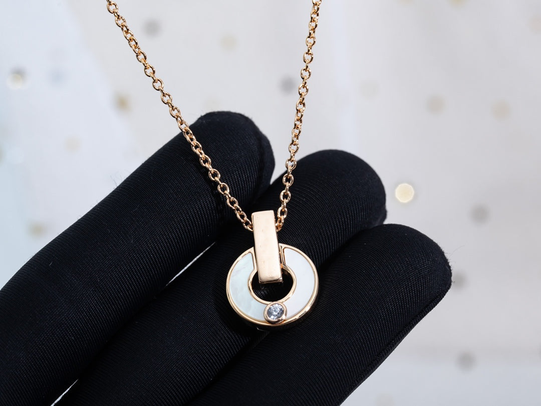 [BIJOUX]GARI NECKLACE PINK GOLD MOP