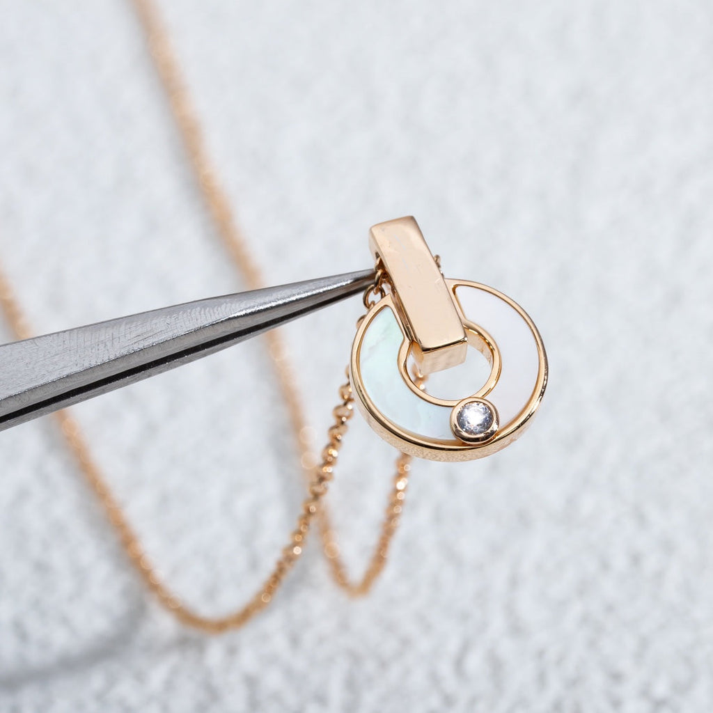 [BIJOUX]GARI NECKLACE PINK GOLD MOP