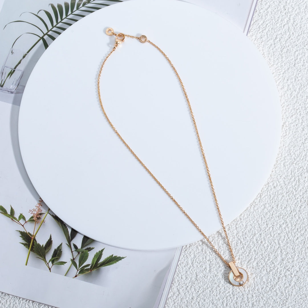 [BIJOUX]GARI NECKLACE PINK GOLD MOP