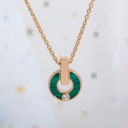 [BIJOUX]GARI NECKLACE PINK GOLD MALACHITE