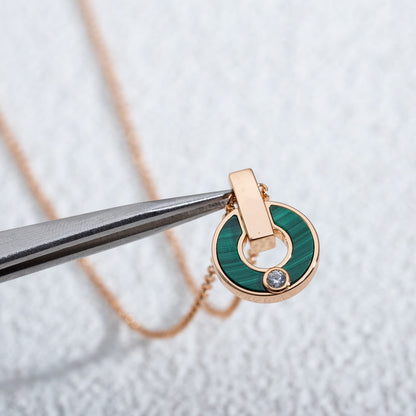 [BIJOUX]GARI NECKLACE PINK GOLD MALACHITE