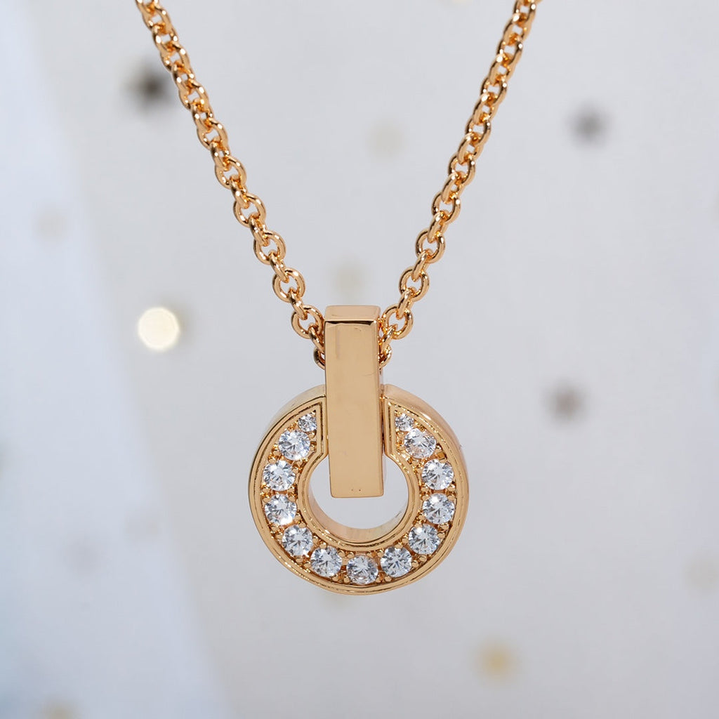 [BIJOUX]GARI NECKLACE PINK GOLD DIAMOND