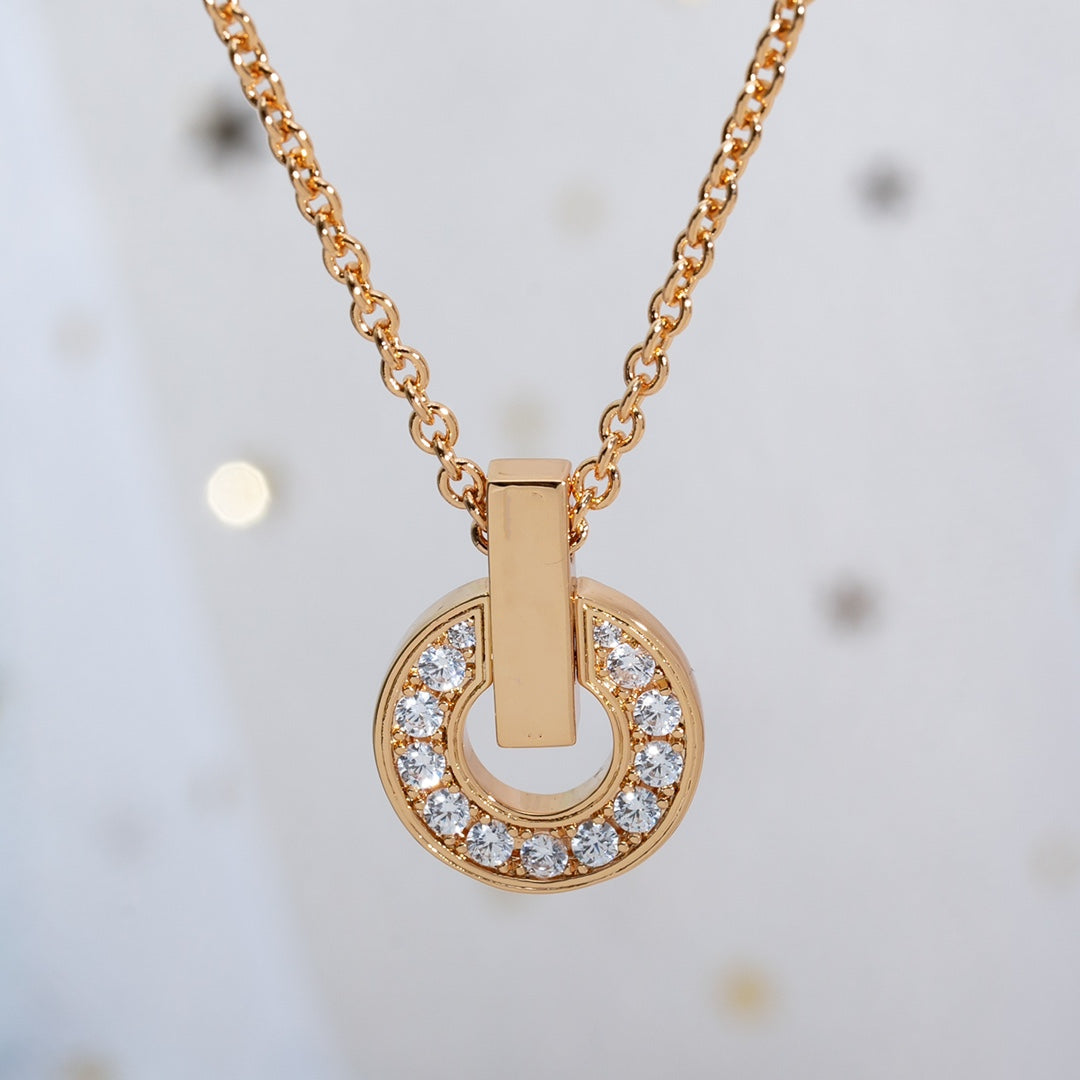 [BIJOUX]GARI NECKLACE PINK GOLD DIAMOND
