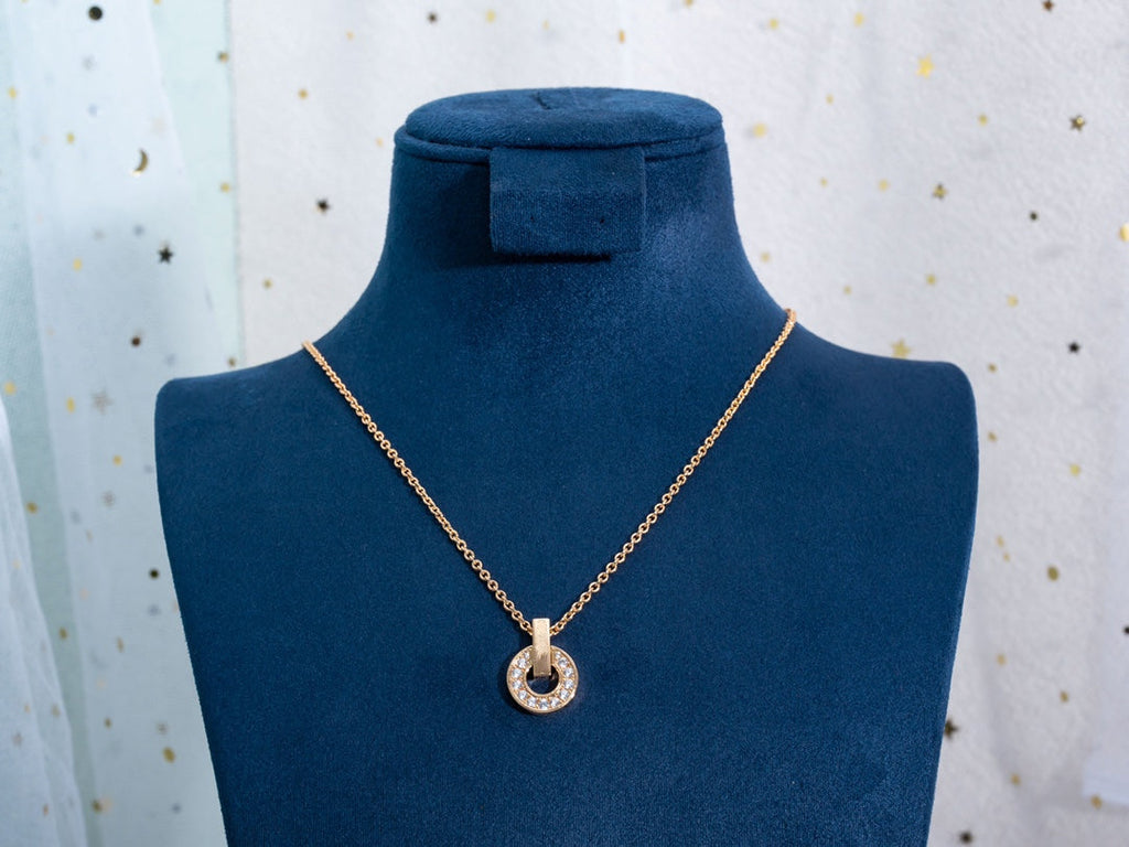 [BIJOUX]GARI NECKLACE PINK GOLD DIAMOND
