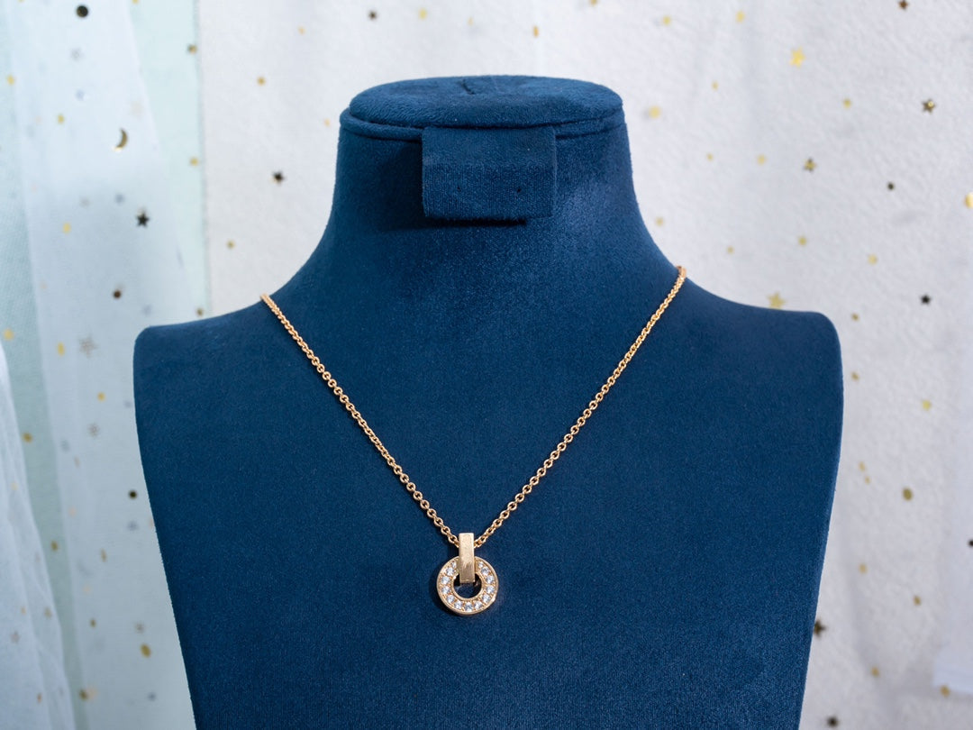[BIJOUX]GARI NECKLACE PINK GOLD DIAMOND