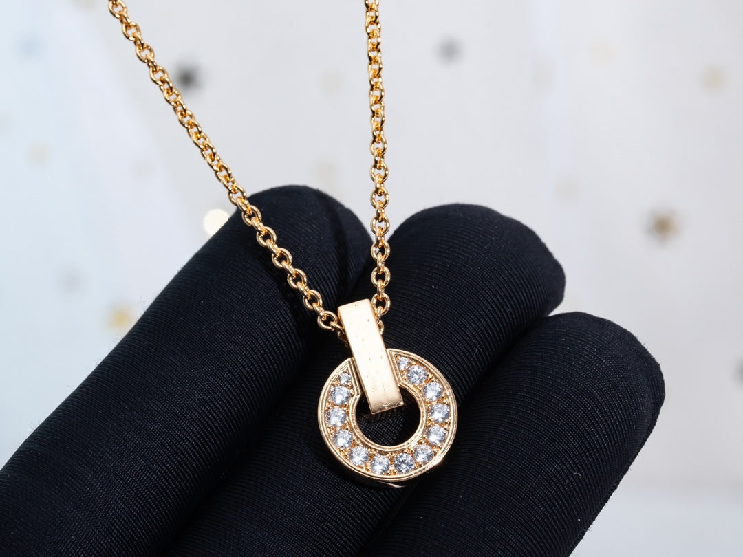 [BIJOUX]GARI NECKLACE PINK GOLD DIAMOND